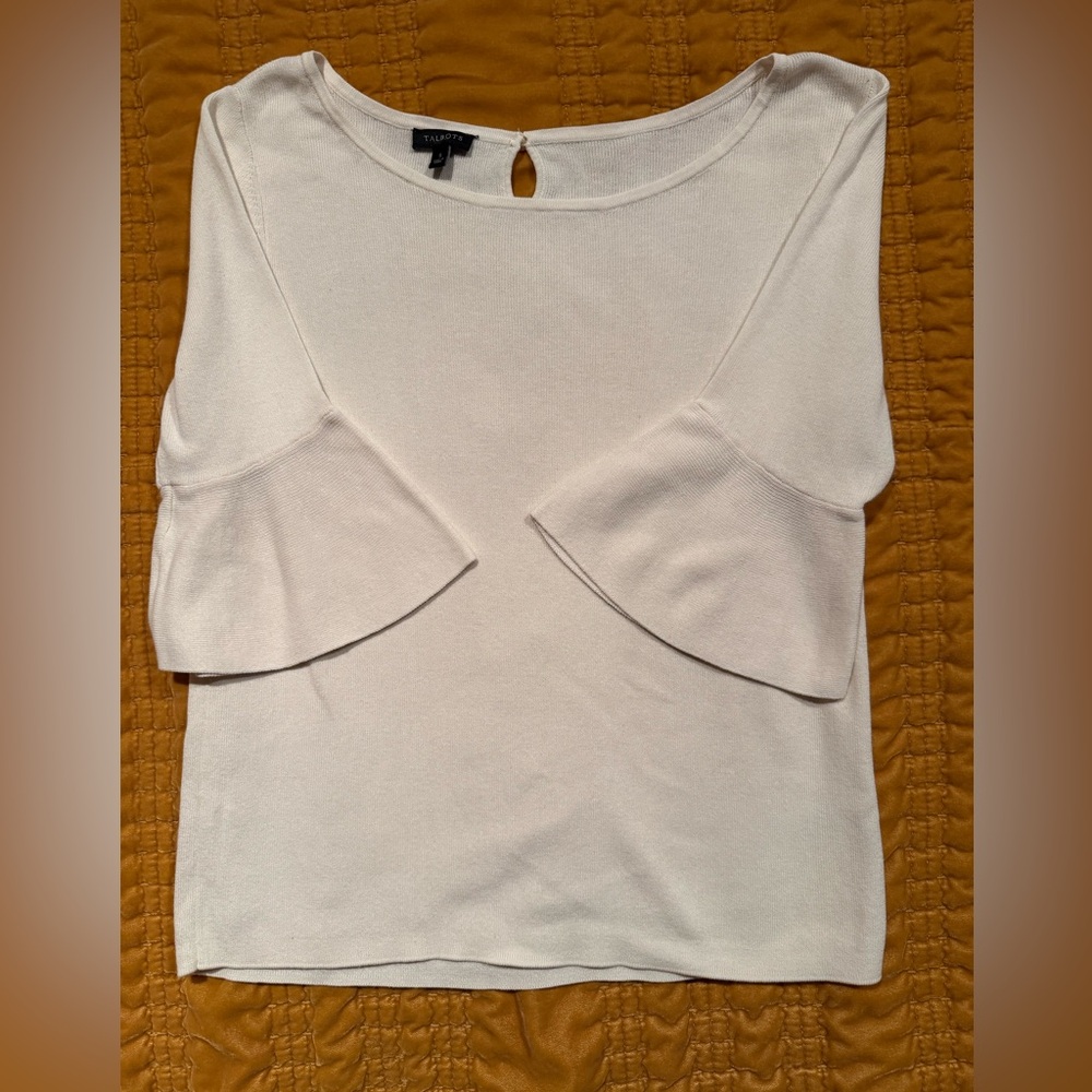 Talbots Cream Cotton Blend Women's Top